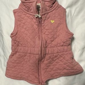 Pink / Salmon Color Carter’s vest for babies  18mo with gold heart embroidered